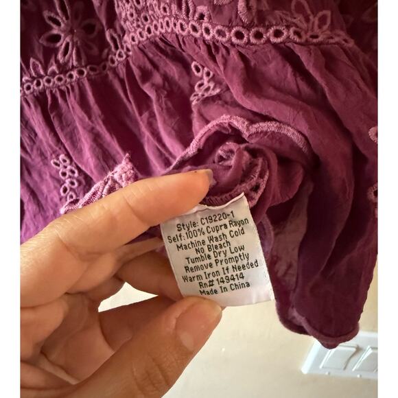 Johnny Was Flower Eyelet Leith Shirt Blouse C19220 sz medium - Picture 4 of 5